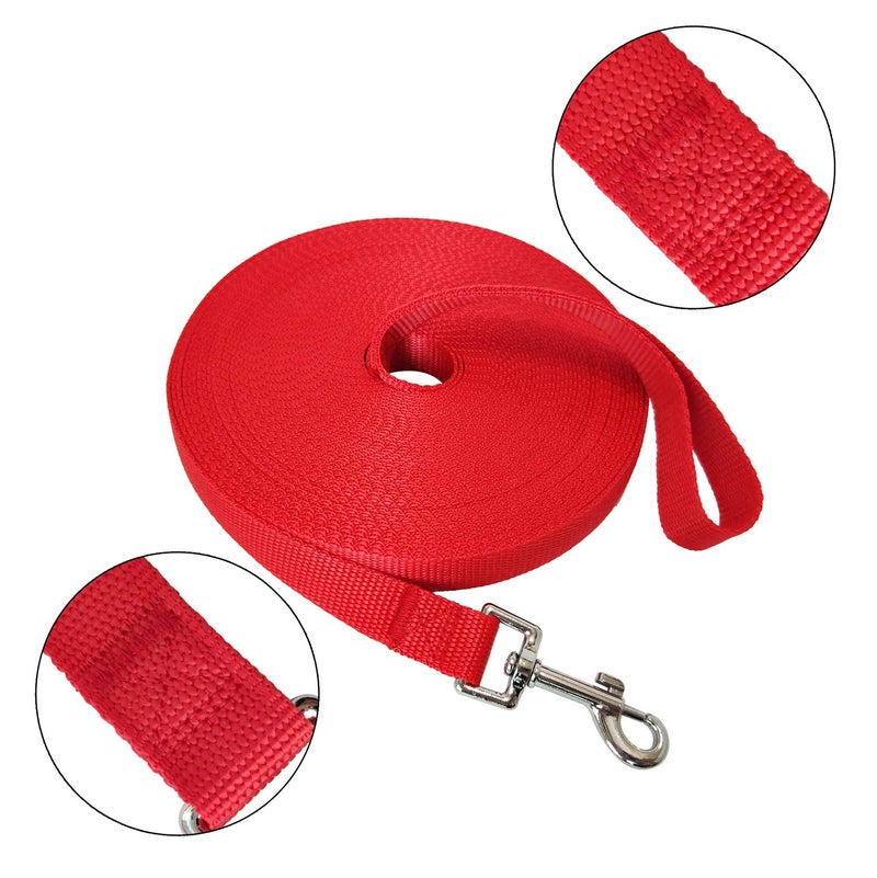 MANDAO Nylon Training Dog Leash for Small Medium Large Dogs, 15ft 20ft 30ft 50ft Long Leash Dog/Puppy Lead for Obedience Recall Training, Camping (50ft, Red) - Image 2